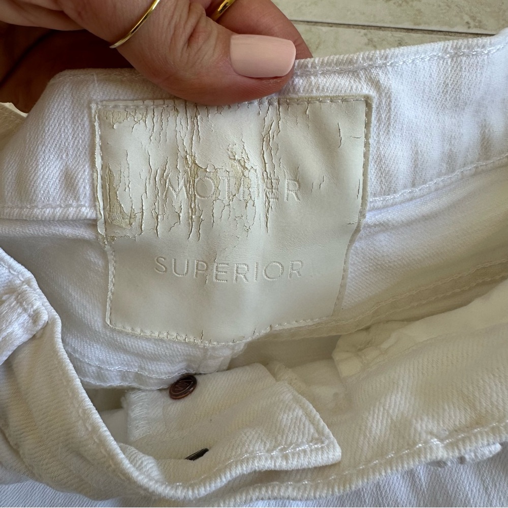 MOTHER DENIM White Tomcat Roller Chew Almost Innocent Size 27 - Picture 6 of 13